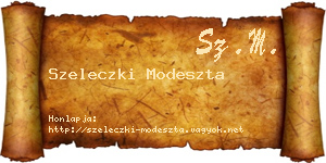 Szeleczki Modeszta névjegykártya